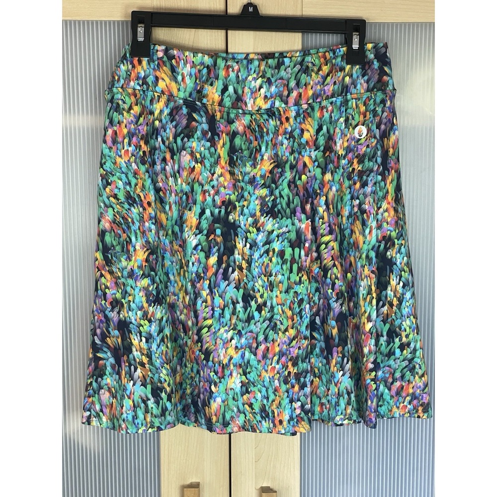NEW DONA JO Women's Colorful Skirt Skort Groovy UPF 50+ Sz 2 L Soar Golf Tennis - Picture 2 of 6